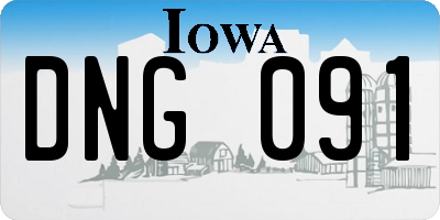IA license plate DNG091