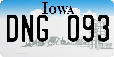 IA license plate DNG093