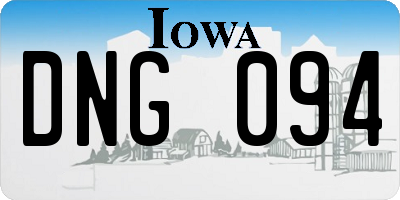 IA license plate DNG094