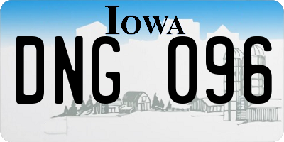 IA license plate DNG096