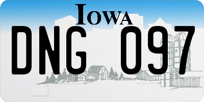 IA license plate DNG097