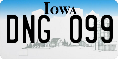 IA license plate DNG099