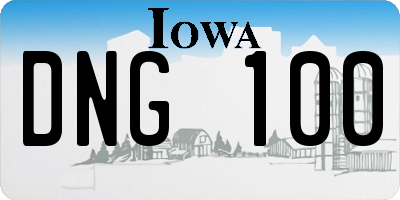 IA license plate DNG100