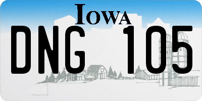 IA license plate DNG105