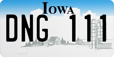 IA license plate DNG111
