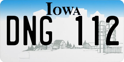 IA license plate DNG112