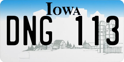 IA license plate DNG113