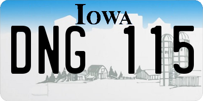 IA license plate DNG115
