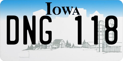 IA license plate DNG118