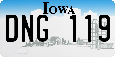 IA license plate DNG119