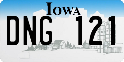 IA license plate DNG121