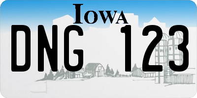IA license plate DNG123