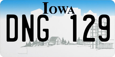 IA license plate DNG129