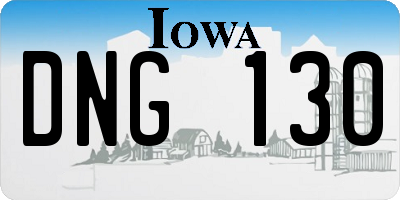 IA license plate DNG130