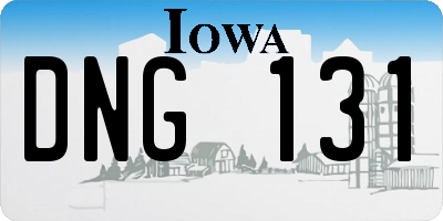 IA license plate DNG131