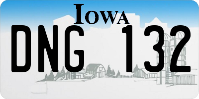 IA license plate DNG132