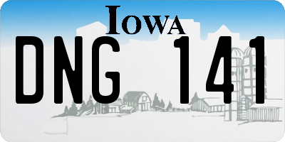 IA license plate DNG141