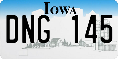 IA license plate DNG145