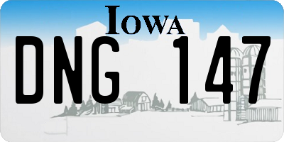 IA license plate DNG147