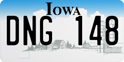 IA license plate DNG148
