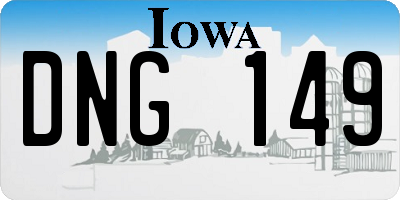 IA license plate DNG149