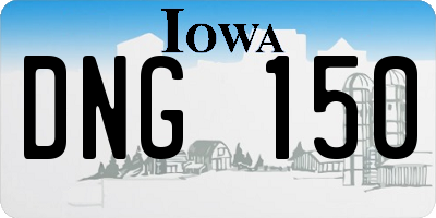 IA license plate DNG150