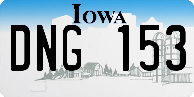 IA license plate DNG153