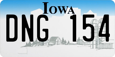 IA license plate DNG154