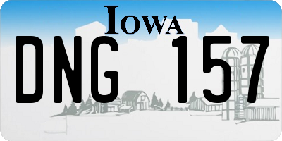 IA license plate DNG157