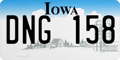 IA license plate DNG158
