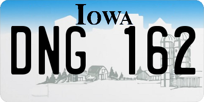 IA license plate DNG162