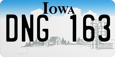 IA license plate DNG163