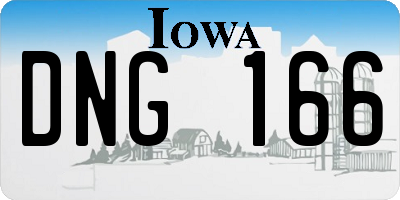 IA license plate DNG166
