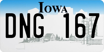 IA license plate DNG167