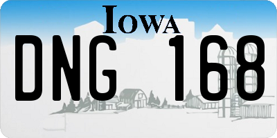 IA license plate DNG168