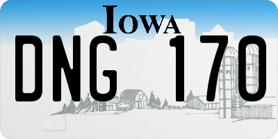 IA license plate DNG170