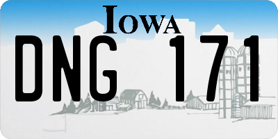 IA license plate DNG171