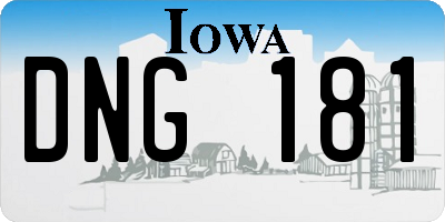 IA license plate DNG181