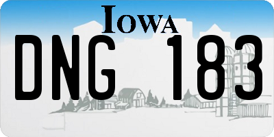 IA license plate DNG183