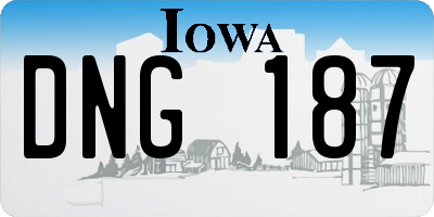 IA license plate DNG187