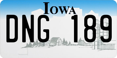 IA license plate DNG189