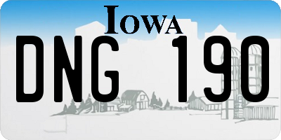 IA license plate DNG190