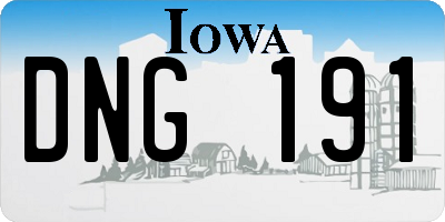 IA license plate DNG191