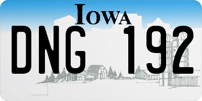 IA license plate DNG192