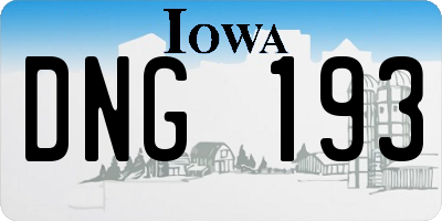 IA license plate DNG193