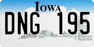 IA license plate DNG195