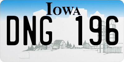 IA license plate DNG196