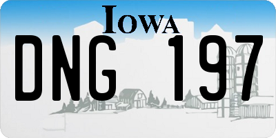 IA license plate DNG197