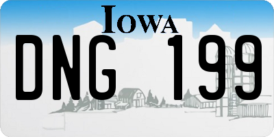IA license plate DNG199