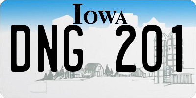 IA license plate DNG201